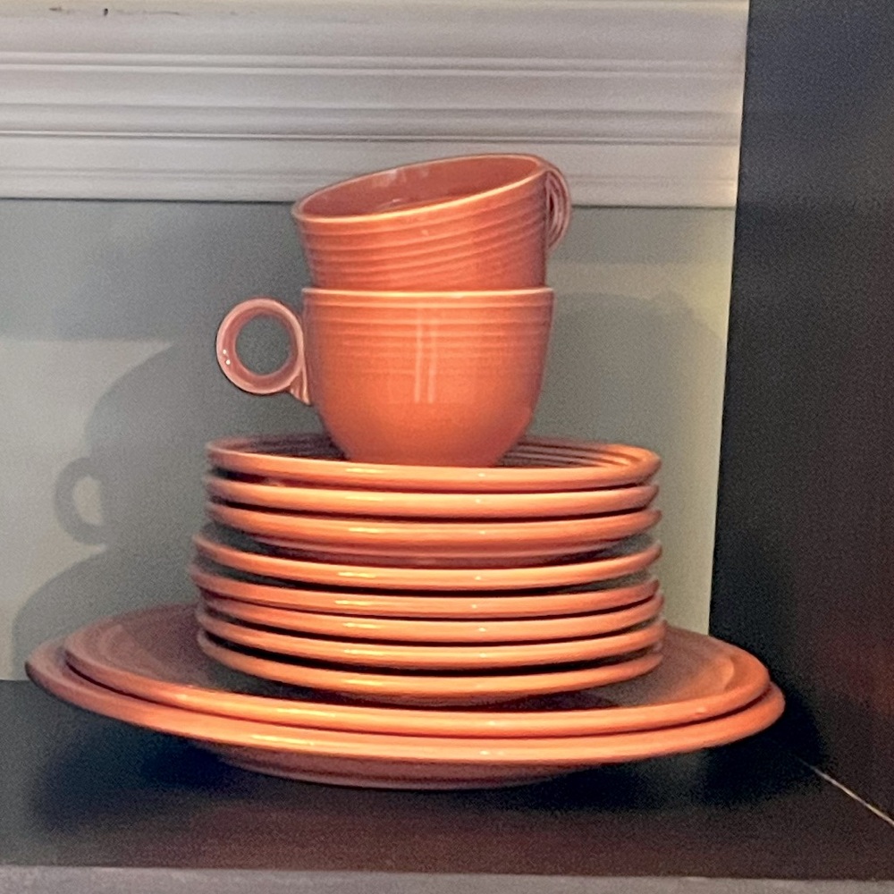 Elegant Fiesta 1950s Rose Dinnerware Set